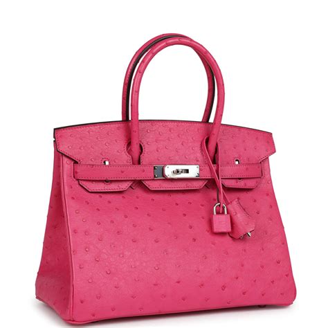 Hermès Birkin 30 Rose Tyrien Ostrich Palladium Hardware